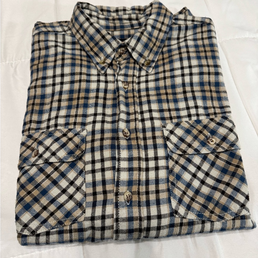 Wolverine Blue and Tan Plaid Casual Shirt